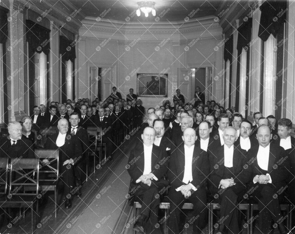 Turun Yliopiston vuosijuhla Phoenixin juhlasalissa 28. helmikuuta  1936.